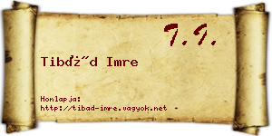 Tibád Imre névjegykártya